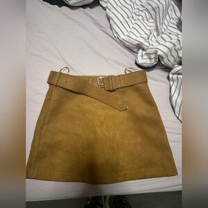 PRADA Brown Suede Mini Skirt